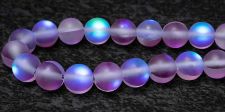 Mermaid Glass Beads - 6mm Round Purple AB Matte
