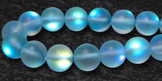 Mermaid Glass Beads - Matte Blue
