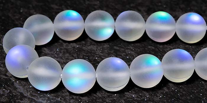 Mermaid Glass Beads - 8mm Round Crystal AB Matte