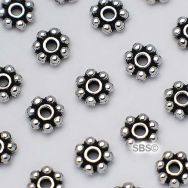 Alloy 4mm x 1mm Daisy Spacers "Antique Silver" (10 grams)