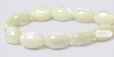 Mother of Pearl Beads - 6x9 Rice White