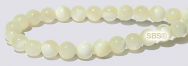 Mother of Pearl Beads - 4mm Round White
