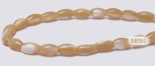 Mother of Pearl Beads - 3x6 Rice Natural