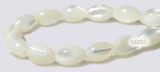 Mother of Pearl Beads - 5x8 Rice White