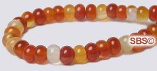 Natural Carnelian Beads - 5mm Rondelle