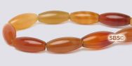 Natural Carnelian Gemstone Beads - 5mm x 12mm Rice/melon