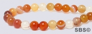 Natural Carnelian Gemstone Beads - 4mm Round