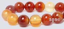 Natural Carnelian Gemstone Beads - 8mm Round