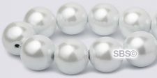 Pearl Magnetic Hematite Beads 10mm - Bright White