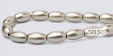 Pearl Magnetic Hematite Beads 4x7mm Rice - Champagne