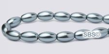 Pearl Magnetic Hematite Beads 4x7mm Rice - Indian Sapphire