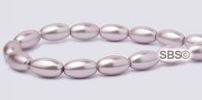 Pearl Magnetic Hematite Beads 4x7mm Rice - Orchid