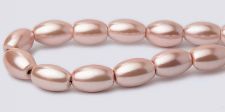 Pearl Magnetic Hematite Beads 5x8mm Rice - Light Pink