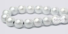 Pearl Magnetic Hematite Beads 6mm - Bright White