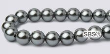 Pearl Magnetic Hematite Beads 6mm - Oyster