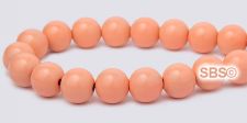 Pearl Magnetic Hematite Beads 6mm - Pink Coral