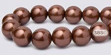 Pearl Magnetic Hematite Beads 8mm - Hazelnut