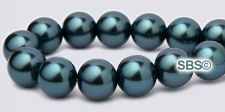 Pearl Magnetic Hematite Beads 8mm - Viridian DARK