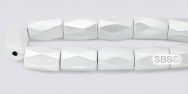 High Power Pearl Magnetic Hematite Beads 5x8 Faceted-White