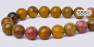 Petrified Agate Gemstone Beads - 6mm Round