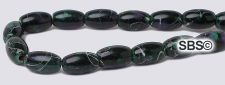 Picasso Magnetic Hematite Beads 4x7 Rice - Green / Purple