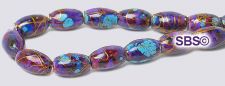Picasso Magnetic Hematite Beads 4x7 Rice - Purple