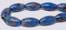 Picasso Magnetic Hematite Beads 6x12 Rice - Blue