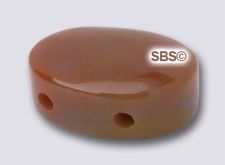 Pink + Brown Jasper 12mm x 15mm Flat Oval 2-Hole Gemstone Beads (12)