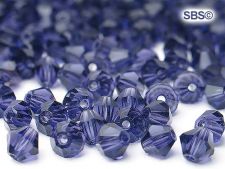 Preciosa Crystal 4mm Bicone Beads - Tanzanite (36) count