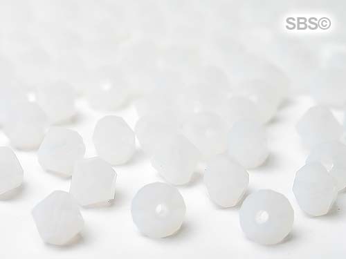 Preciosa Crystal Bicone Beads 4mm WHITE OPAL GLITTER (Pack of 40)