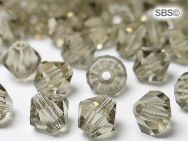 Preciosa Crystal 6mm Bicone Beads - Black Diamond (18) count
