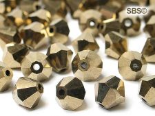 Preciosa Crystal 6mm Bicone Beads - Bronze (18) count