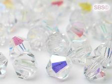 Preciosa Crystal 6mm Bicone Beads - Crystal AB (18) count