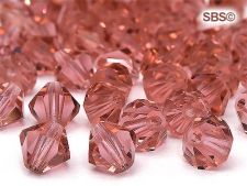 Preciosa Crystal 6mm Bicone Beads - French Rose (18) count