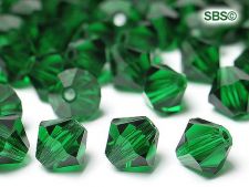 Preciosa Crystal 6mm Bicone Beads - Green Emerald (18) count