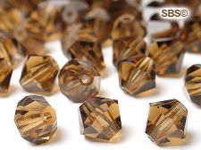 Preciosa Crystal 6mm Bicone Beads - Smoky Topaz (18) count