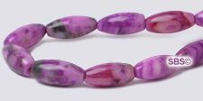 Purple Crazy Lace Agate Gemstone Beads - 5mm x 12mm Rice/melon (dyed)