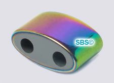 Rainbow Hematite 2-hole (non-magnetc) 6mm x 13mm Oval Spacer Bead