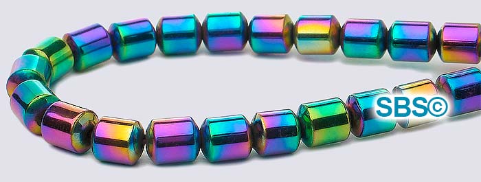 Rainbow Magnetic Hematite 4x4 Drum Beads | Beautiful Vivid Colors