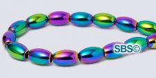 Rainbow Magnetic Hematite Beads 4x7 Rice