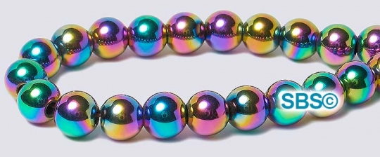 Pastel Rainbow Gemstone Beads 8mm or 10mm Rounds Cat's -  in