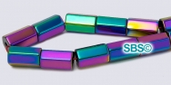 Rainbow Magnetic Hematite Beads 5x8 (6-sided) Tube