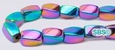 Rainbow Magnetic Hematite Beads 5x8 (4-sided) Swirl