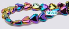 Rainbow Magnetic Hematite Beads 6mm Heart