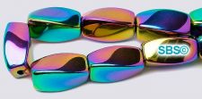 Rainbow Magnetic Hematite Beads 6x12 (4-sided) Swirl