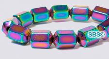 Rainbow Magnetic Hematite Beads 6x8 18-face