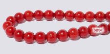 Coral Beads (Heat Treated) Ox Blood Red 4mm