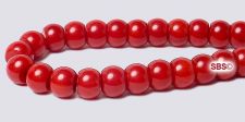 Coral Beads (Heat Treated) Ox Blood Red 5mm Drum Rondel