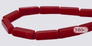 Red Jade (dyed) Beads - 4x13 Rectangle