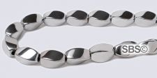 Silver Magnetic Beads HIGH POWER - 4x7 4-sided Swirl / Twist
